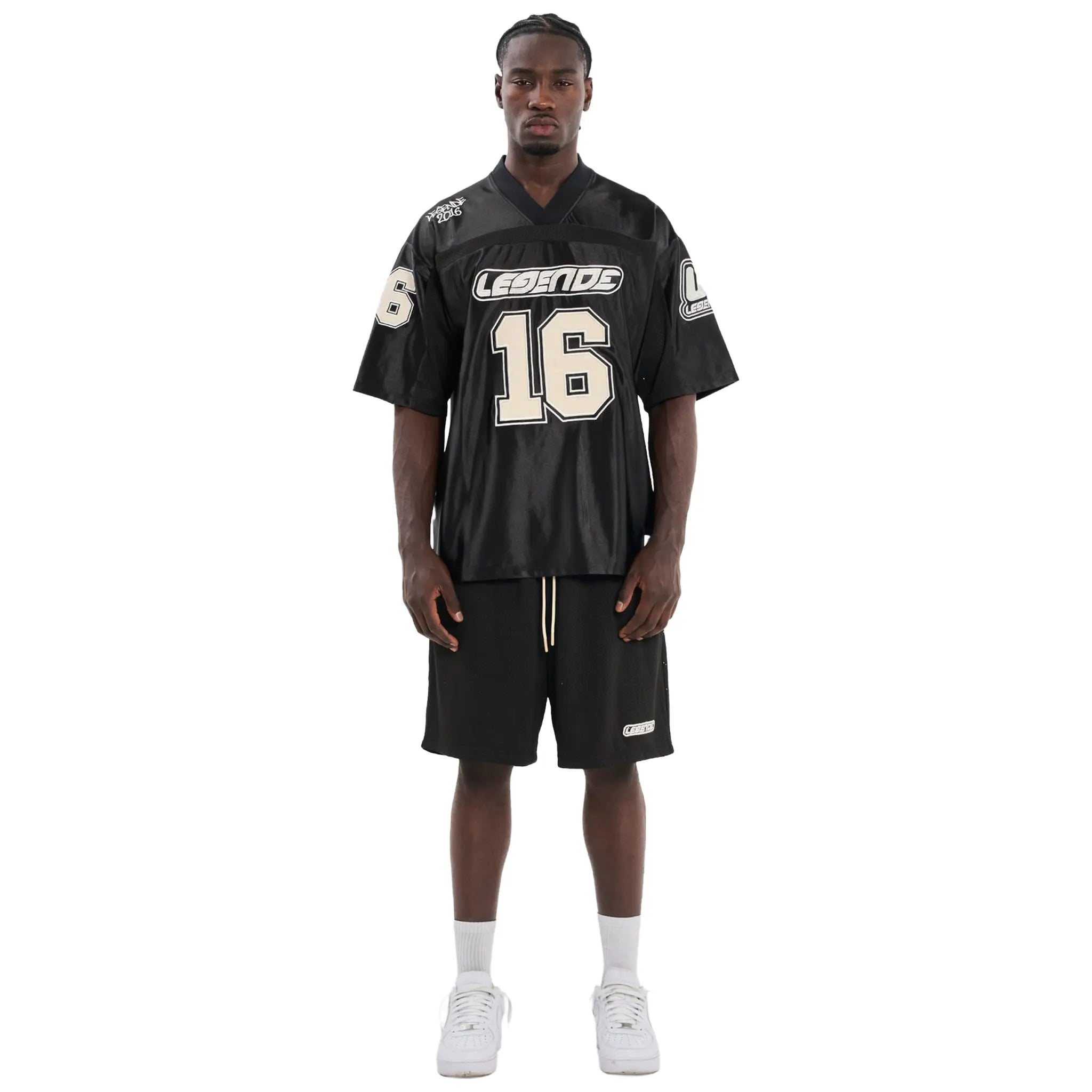 Front View of Legende Paris 2.0 Black Shorts